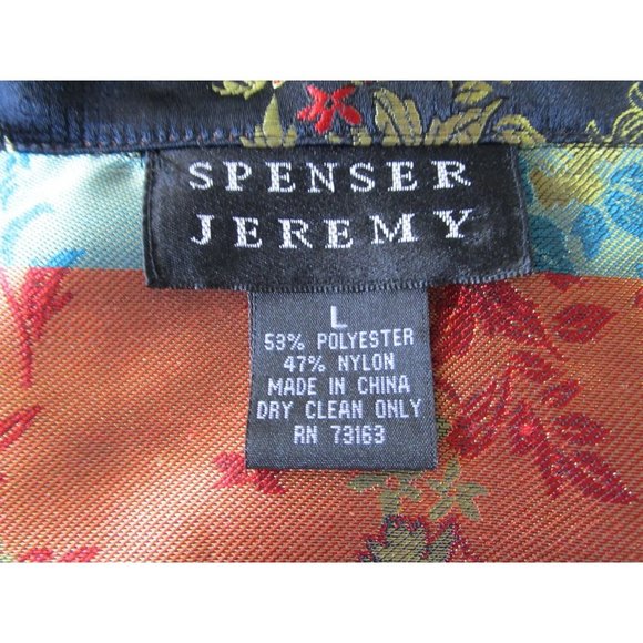 Asian Inspired Jewel Tone Brocade Trucker Style Jacket Spenser Jeremy Lg EUC - Picture 14 of 14